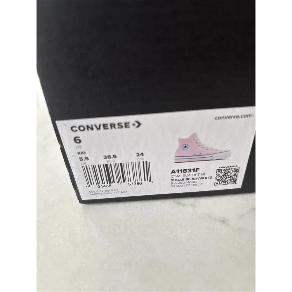 Converse All Star Lift Platform High Big Kids Pink High Top Sneaker Size 6 Youth